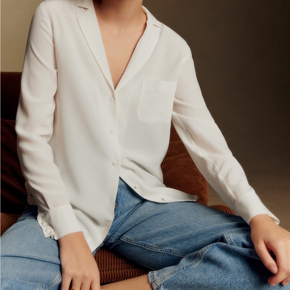 Sézane Florence Blouse in Ecru (size 36)
